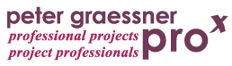 Logo: peter graessner pro<sup>x</sup> - professional projects - project professionals